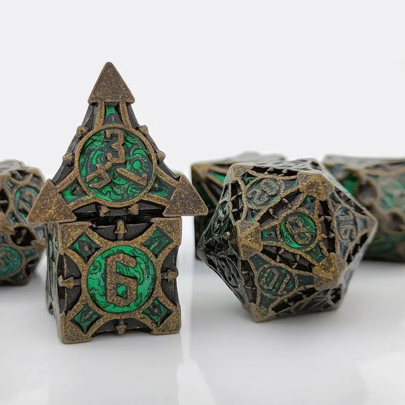 DND Metal dice for Dungeons and Dragons, board game and RPG - Set 7