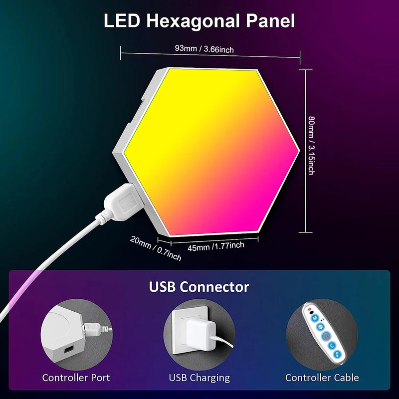 Gaming setup with the RGB smart hexagonal wall light!