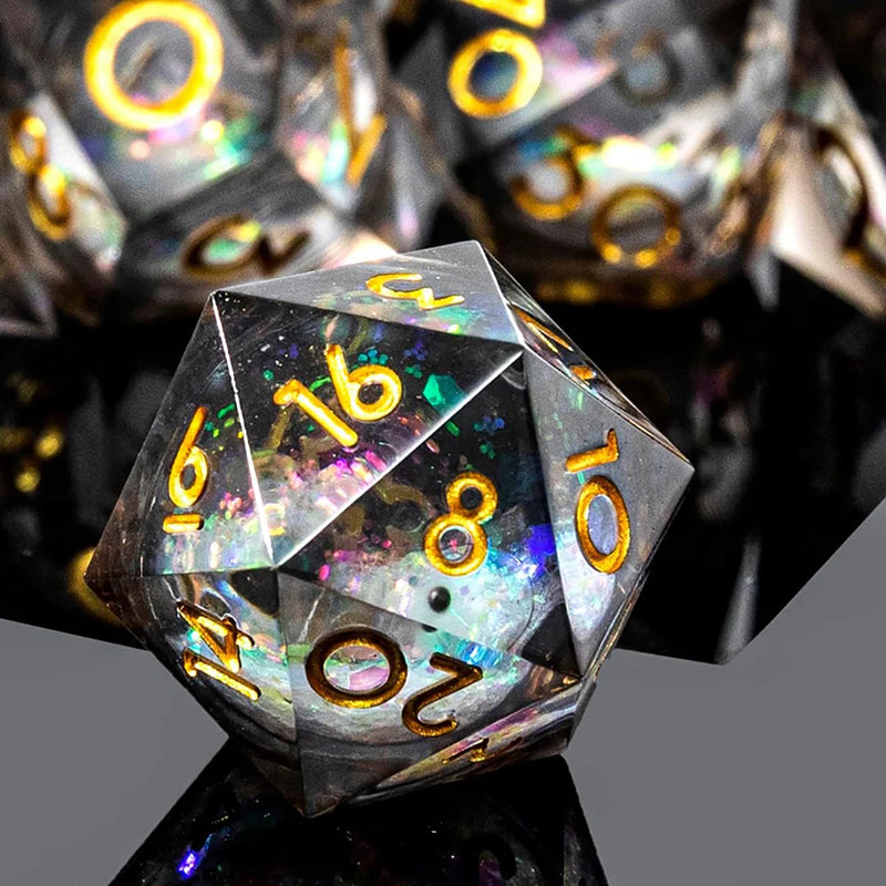 DND Liquid dice with devil eyes and space for Dungeons and Dragons, board game and RPG - Set 7